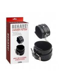 Черные оковы на ноги Obey Me Leather Ankle Cuffs - Chisa - купить с доставкой в Ижевске