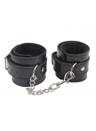 Черные оковы на ноги Obey Me Leather Ankle Cuffs - Chisa - купить с доставкой в Ижевске