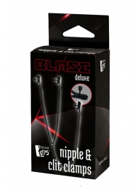 Черные зажимы на соски и клитор на цепочке DELUXE NIPPLE   CLIT CLAMPS - Dream Toys - купить с доставкой в Ижевске