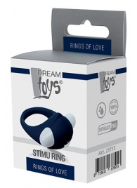 Гладкое синее эрекционное виброкольцо STIMU RING - Dream Toys - в Ижевске купить с доставкой