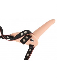 Телесный поясной страпон с вибрацией Vibrating Strap-On - 15,7 см. - Orion - купить с доставкой в Ижевске