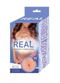 Телесный вибромастурбатор-вагина Real Women Vibration - Real - в Ижевске купить с доставкой