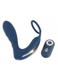 Синий вибростимулятор простаты с кольцом - 14,5 см. - Orion - в Ижевске купить с доставкой