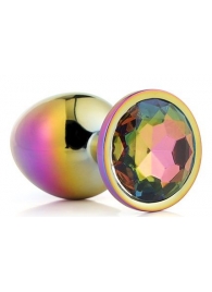 Голографическая анальная втулка с радужным кристаллом - 7,1 см. - Dream Toys - купить с доставкой в Ижевске