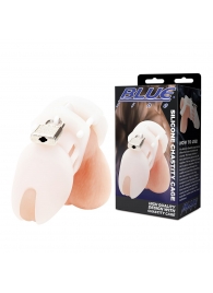 Белая клетка целомудрия Silicone Chastity Cage - BlueLine - купить с доставкой в Ижевске