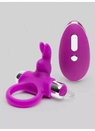 Лиловое виброкольцо с пультом ДУ Remote Control Cock Ring - Happy Rabbit - в Ижевске купить с доставкой