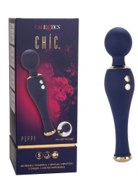 Синий клиторальный вибромассажер Chi­c Poppy - 20,25 см. - California Exotic Novelties