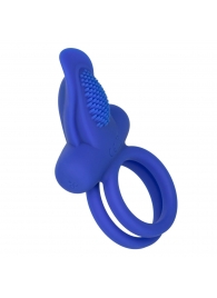 Синее перезаряжаемое эрекционное кольцо Silicone Rechargeable Dual Pleaser Enhancer - California Exotic Novelties - в Ижевске купить с доставкой