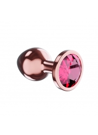 Пробка цвета розового золота с малиновым кристаллом Diamond Ruby Shine S - 7,2 см. - Lola Games - купить с доставкой в Ижевске