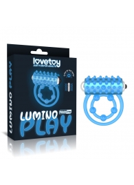 Голубое, светящееся в темноте виброкольцо Lumino Play Vibrating Penis Ring - Lovetoy - в Ижевске купить с доставкой