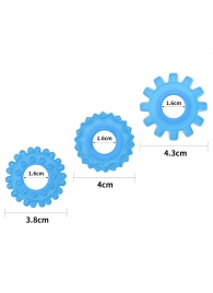 Набор из 3 голубых, светящихся в темноте эрекционных колец Lumino Play - Lovetoy - в Ижевске купить с доставкой