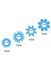 Набор из 4 голубых, светящихся в темноте эрекционных колец Lumino Play - Lovetoy - в Ижевске купить с доставкой