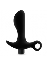 Черный анальный вибратор Silicone Vibrating Prostate Massager 01 - 10,8 см. - Blush Novelties - в Ижевске купить с доставкой