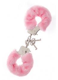 Металлические наручники с розовой меховой опушкой METAL HANDCUFF WITH PLUSH PINK - Dream Toys - купить с доставкой в Ижевске