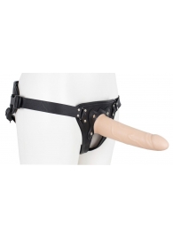 Пустотелый страпон Harness CLASSIC с бандажом - 19,5 см. - LOVETOY (А-Полимер) - купить с доставкой в Ижевске