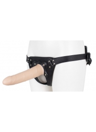 Пустотелый страпон Harness CLASSIC с бандажом - 19,5 см. - LOVETOY (А-Полимер) - купить с доставкой в Ижевске