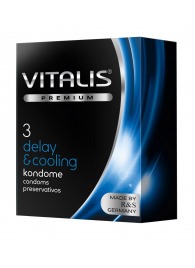 Презервативы VITALIS PREMIUM delay   cooling с охлаждающим эффектом - 3 шт. - Vitalis - купить с доставкой в Ижевске