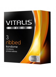 Ребристые презервативы VITALIS PREMIUM ribbed - 3 шт. - Vitalis - купить с доставкой в Ижевске