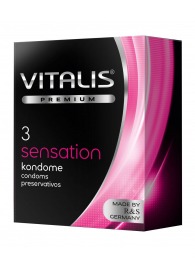 Презервативы с пупырышками и кольцами VITALIS PREMIUM sensation - 3 шт. - Vitalis - купить с доставкой в Ижевске
