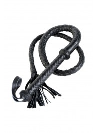 Длинный кожаный кнут с хлопушками на конце - ToyFa - купить с доставкой в Ижевске