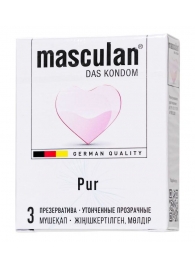 Супертонкие презервативы Masculan Pur - 3 шт. - Masculan - купить с доставкой в Ижевске