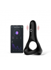 Черное виброкольцо Magic Motion Rise с подхватом мошонки - Magic Motion - в Ижевске купить с доставкой