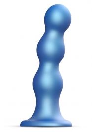 Голубая насадка Strap-On-Me Dildo Plug Balls size S - Strap-on-me - купить с доставкой в Ижевске