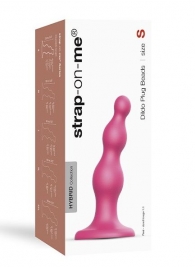 Розовая насадка Strap-On-Me Dildo Plug Beads size S - Strap-on-me - купить с доставкой в Ижевске