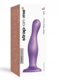 Фиолетовая насадка Strap-On-Me Dildo Plug Curvy size L - Strap-on-me - купить с доставкой в Ижевске