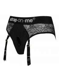 Черные трусики для насадок Diva Lingerie Harness - size S - Strap-on-me - купить с доставкой в Ижевске