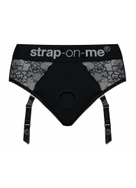 Черные трусики для насадок Diva Lingerie Harness - size S - Strap-on-me - купить с доставкой в Ижевске