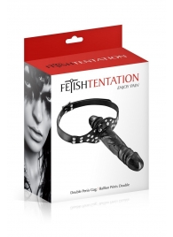 Черный кляп-фаллоимитатор Double Penis Gag - Fetish Tentation - купить с доставкой в Ижевске