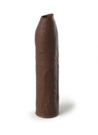 Коричневая насадка-удлинитель Uncut Silicone Penis Enhancer - 17,8 см. - Pipedream - в Ижевске купить с доставкой