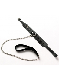 Черный ошейник с шипами и поводком - Crazy Handmade - купить с доставкой в Ижевске