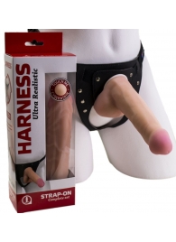 Страпон Harness из двух предметов: трусики с плугом и насадка-фаллос - 17 см. - LOVETOY (А-Полимер) - купить с доставкой в Ижевске