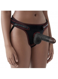 Женский темнокожий страпон Easy Strapon Set 7 Inch - 18 см. - Lovetoy - купить с доставкой в Ижевске