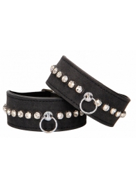 Черные поножи Diamond Studded Ankle Cuffs - Shots Media BV - купить с доставкой в Ижевске