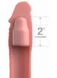 Телесная насадка-удлинитель 2 Inch Silicone X-tension with Strap - 20,3 см. - Pipedream - в Ижевске купить с доставкой