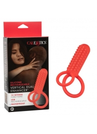 Красное эрекционное кольцо Silicone Rechargeable Vertical Dual Enhancer - California Exotic Novelties - в Ижевске купить с доставкой