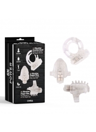 Набор из 3 прозрачных эрекционных колец с вибрацией Teasers Ring Kit - Chisa - в Ижевске купить с доставкой