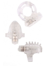 Набор из 3 прозрачных эрекционных колец с вибрацией Teasers Ring Kit - Chisa - в Ижевске купить с доставкой