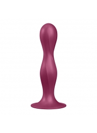 Малиновый фаллоимитатор Double Ball-R - 17,8 см. - Satisfyer