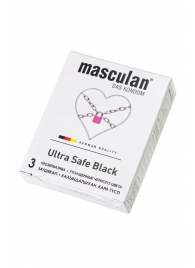 Ультрапрочные презервативы Masculan Ultra Safe Black - 3 шт. - Masculan - купить с доставкой в Ижевске