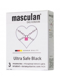 Ультрапрочные презервативы Masculan Ultra Safe Black - 3 шт. - Masculan - купить с доставкой в Ижевске