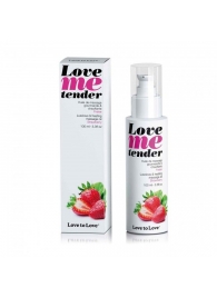 Съедобное согревающее массажное масло Love Me Tender Strawberry с ароматом клубники - 100 мл. - Love to Love - купить с доставкой в Ижевске