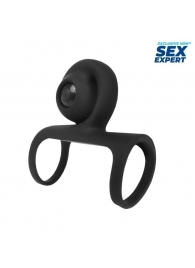 Черная вибронасадка на пенис Sex Expert - Sex Expert - в Ижевске купить с доставкой