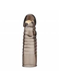 Дымчатая насадка-удлинитель Ribbed Realistic Penis Enhancing Sleeve Extension - 15,2 см. - BlueLine - в Ижевске купить с доставкой