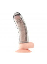 Текстурированная насадка на пенис Clear Textured Penis Enhancing Sleeve Extension - 16,5 см. - BlueLine - в Ижевске купить с доставкой