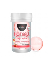 Лубрикант на масляной основе Hot Ball Beija Muito с ароматом клубники и шампанского (2 шарика по 3 гр.) - HotFlowers - купить с доставкой в Ижевске