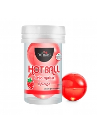 Лубрикант на масляной основе Hot Ball Beija Muito с ароматом клубники (2 шарика по 3 гр.) - HotFlowers - купить с доставкой в Ижевске